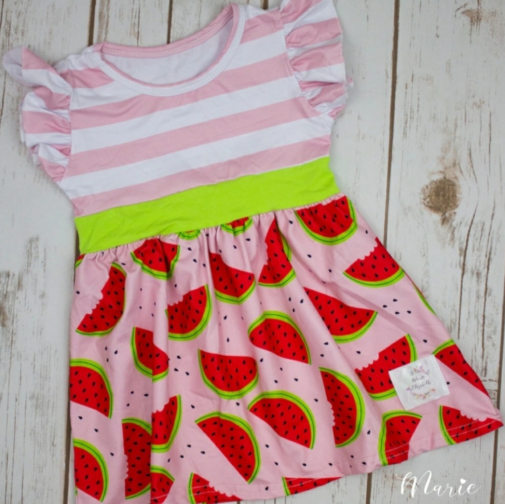 Watermelon dress summer spring boutique clothes Marie Elizabeth